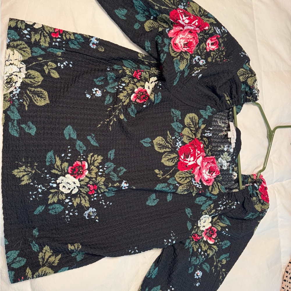 Loft Floral Black Blouse